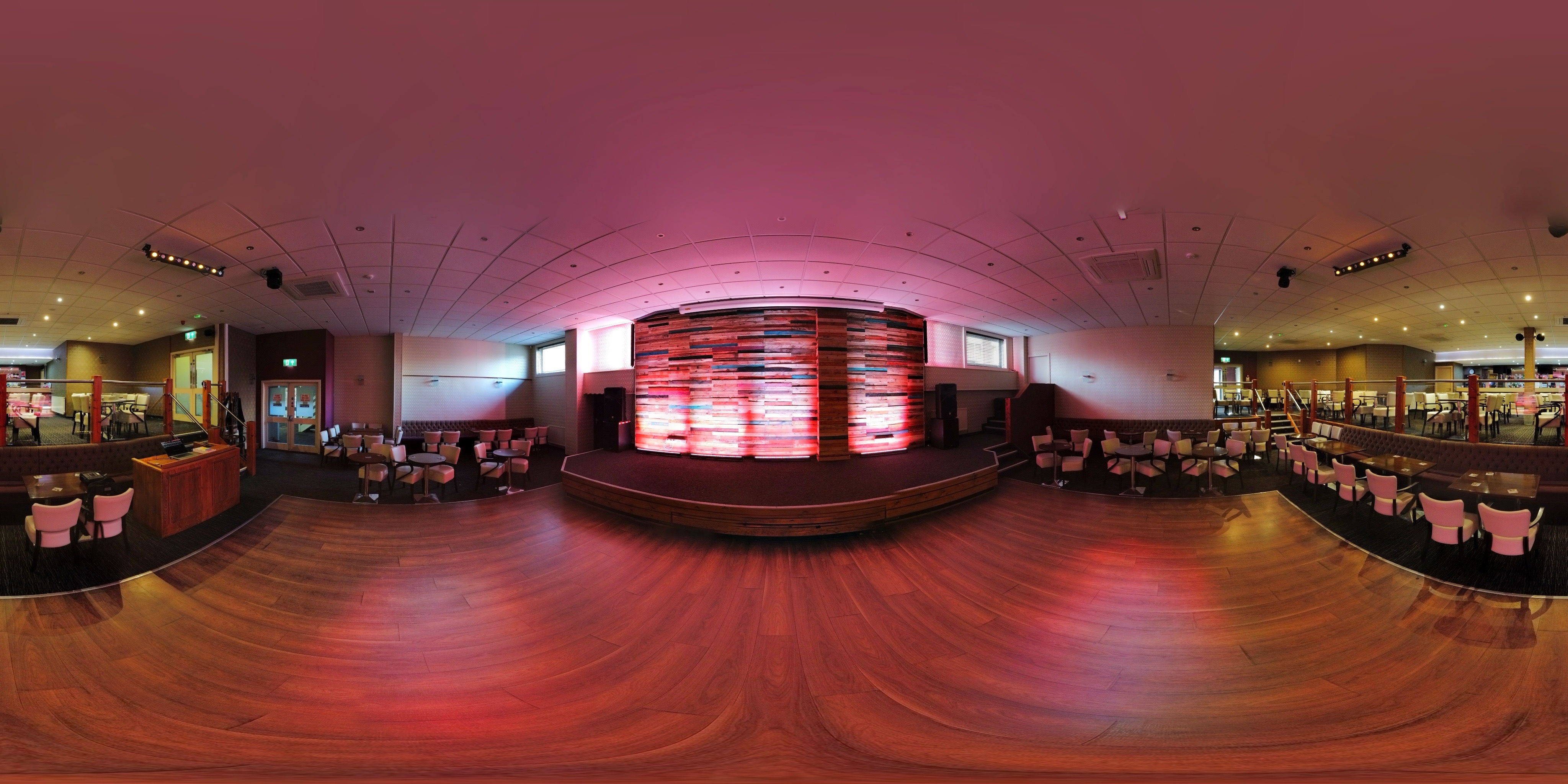 Poynton WMC concert room with intelligent lighting rig in action